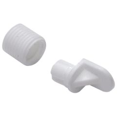 Push-In Shelf Sockets, White Plastic (20 Pack)