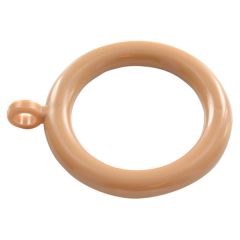 Fixed Eye Curtain Pole Rings, Light Brown Plastic, Inner Dimension 35mm (To Fit Poles up to 30mm Diameter) (10 Pack)