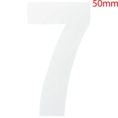 White Self Adhesive Vinyl Numeral, 50mm Number 7