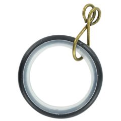 Loose Eye Silent Curtain Pole Rings, Black Metal, Inner Dimension 23mm (To Fit Poles up to 20mm Diameter) (6 Pack)