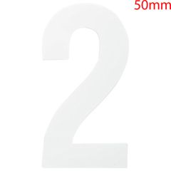 White Self Adhesive Vinyl Numeral, 50mm Number 2