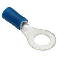 Insulated Ring Connectors, 6mm Diameter, 5 Amp Blue (50 Pack)