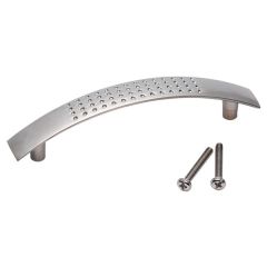 Dimpled D Handle, Square Ends, Matt Nickel 120mm Long with Fixings