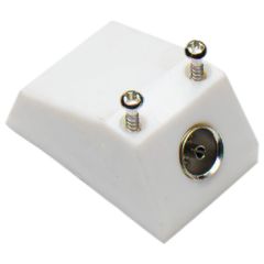 Single Coaxial Cable Surface Socket, White