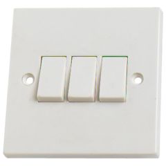3-Gang 2-Way Light Switch, White