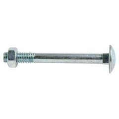 Carriage Bolts with Nuts, BZP M6 x 50mm (25 Pack)