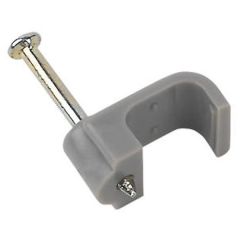 Flat Twin & Earth Cable Clips, Grey 6.0mm (50 Pack)