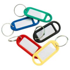 Key Ring Tags & Rings, White (10 Pack)
