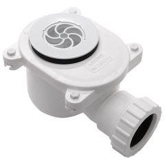 Shower Waste Compression Trap, White with 70mm Flange