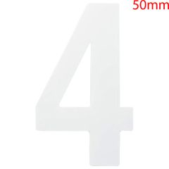 White Self Adhesive Vinyl Numeral, 50mm Number 4