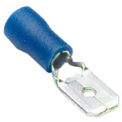 Spade Type Insulated Male Connectors, 15 Amp Blue (50 Pack)