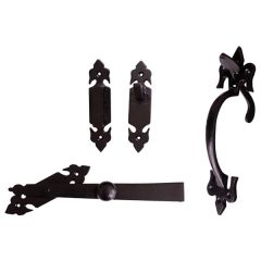 Fleur-de-Lys Style Suffolk Latch, Black Antique, 240 x 55mm