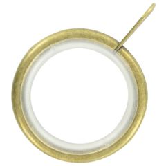 Fixed Eye Silent Curtain Pole Rings, Antique Brassed Metal, Inner Dimension 23mm (To Fit Poles up to 20mm Diameter) (6 Pack)