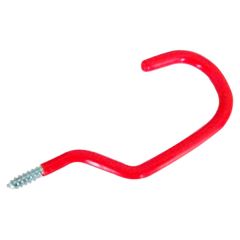 Utility/ Bicycle Hook, Red Plastic Coated