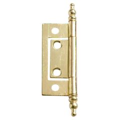 Flush Hinges with Finials, Brassed 75mm (2 Pack)