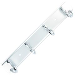 Single Robe Hooks, 4 x Matt Aluminium Hooks on Aluminium Rail