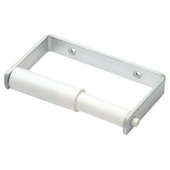 Toilet Roll Holder, Aluminium with White Roller, 140 x 85mm