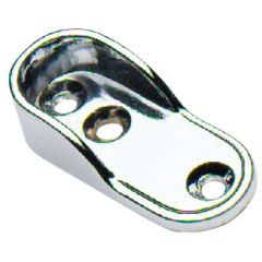 Wardrobe Oval Rail Rod Sockets, Chromed 15mm x 32mm (2 Pack)