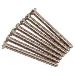Electrical Machine Screws for Light Switch & Plug Sockets, Slotted Raised Head, BZP M3.5 x 40mm (10 Pack)