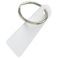 Key Ring Tags & Rings, White Plastic (10 Pack)