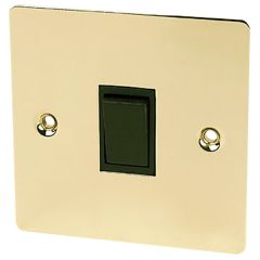 1-Gang 2-Way Light Switch, Flat Brassed/ Black Insert