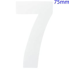 White Self Adhesive Vinyl Numeral, 75mm Number 7