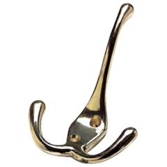 Triple Hat & Coat Hook, Brassed