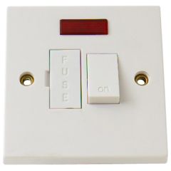 Switched Electrical Spur with Neon, 13 Amp White