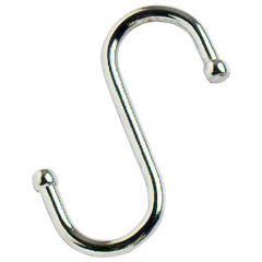 Ball End Kitchen S Hooks, Chrome Plated 75mm (5 Pack)