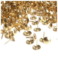 Upholstery Nails/ Furniture Pins, Brassed 15mm Long with 9mm Diameter Head (100 Pack)