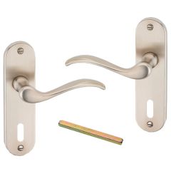 Urfic 130-55-05 LK Geneva Lever Lock on Backplate, Satin Nickel 150mm