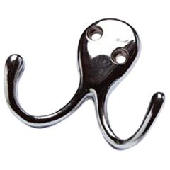 Twin Robe Hooks, Chromed (5 Pack)