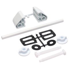 Modern Toilet Seat Repair Kit with 10mm Rod, White Plastic