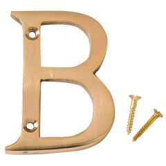 Lacquered Solid Brass Letter, 75mm Letter B