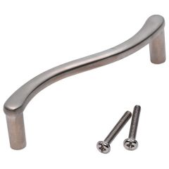 Pull Handle S Style, Matt Nickel 104mm Long with Fixings