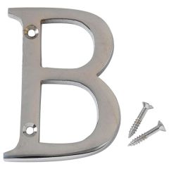 Chromed Brass Letter, 50mm Letter B