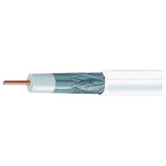 Single Coaxial TV/ Satellite Cable, 64 Strand RG6 75 Ohm, White x 100 Metres