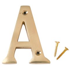 Lacquered Solid Brass Letter, 50mm Letter A