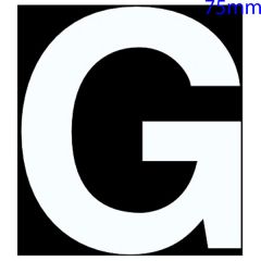 White Self Adhesive Vinyl Letter, 75mm Letter G