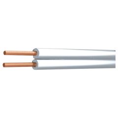 Bell Wire Flexible Cable, 2 x 0.5mm CCA White x 100 Metres