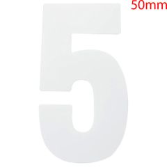 White Self Adhesive Vinyl Numeral, 50mm Number 5