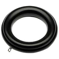 Screw Eye Curtain Pole Rings, Black Wood, Inner Dimension 40mm (To Fit Poles up to 35mm Diameter) (6 Pack)