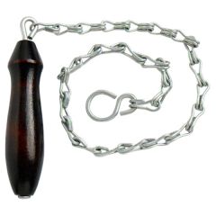 High Level Toilet Cistern Chain Pull, Wooden Handle, Overall Length 76cm