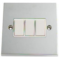 3-Gang 2-Way Light Switch, Chromed