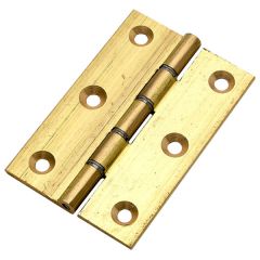 DSW Butt Hinges, Solid Polished Brass 75 x 50mm (2 Pack)