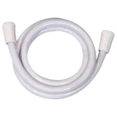 Shower Hose with Tapered Collar, White PVC 1.5 Metres Length