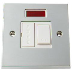 Switched Electrical Spur with Neon, 13 Amp Chrome Plated