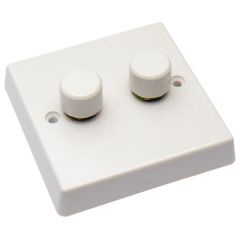 2-Gang Dimmer Switch, 400 Watt, White