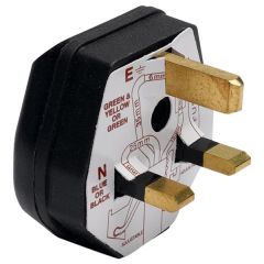 3-Pin Insulated Plug, "Tuff" 13 Amp Black