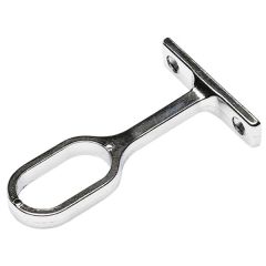 Wardrobe Bracket Centre Support for Oval Rod, Chromed